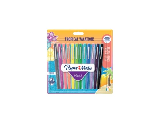 Papermate 1951029, Fin/medium, 12 farger, Sort, Blå, Brun, Grønn, Lyseblå, Lysegrønn, Oransje, Rosa, Lilla, Fiolett, Gult, 12 stykker, Blister