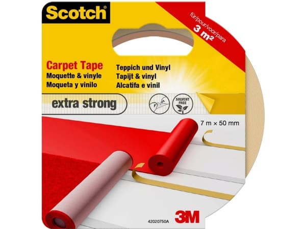 3M 42020750 Tæppetape Scotch® Hvid (L x B) 7 m x 50 mm 1 stk