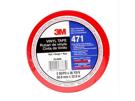 3M 471, Röd, Fastsättning, Märkning, Vinyl, 4 ° C, 76 ° C, 32,91 m