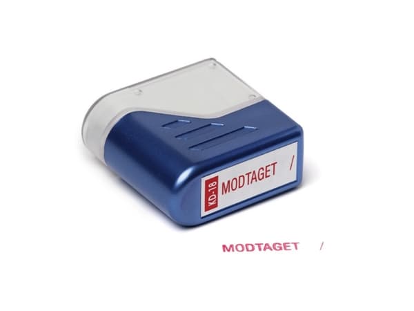 Stempel Deskmate Modtaget rød tekst