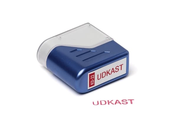 Stempel Deskmate Udkast rød tekst