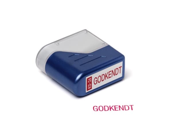 Stempel Imprint 11 Godkendt rød tekst