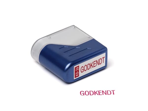 Stempel Imprint 11 Godkendt rød tekst