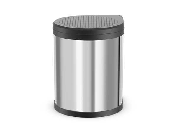 Hailo Compact-box M, 15 l, Rund, Rustfritt stål, Sort, Rustfritt stål, Plast, Pedal