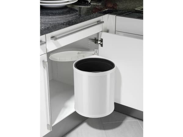Hailo Compact-Box M 3555-001 Avfallsbehållare 15 l Stålplatta (Ø x H) 285 mm x 355 mm Vit 1 st