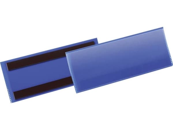 Lagerlomme/etiketholder Durable med magnet 210x74 mm blå - (50 stk.)