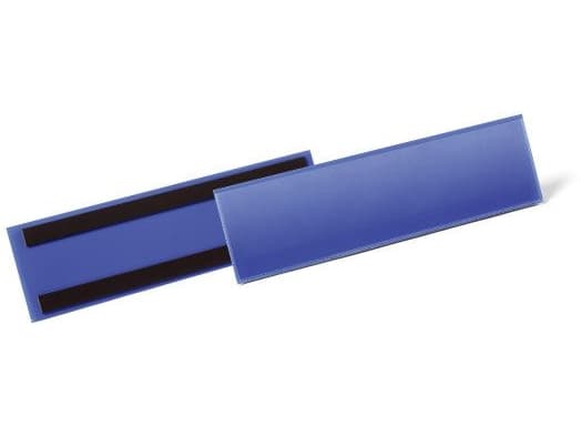 Lagerlomme/etiketholder Durable med magnet 297x74 mm blå - (50 stk.)