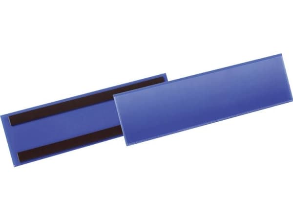Lagerlomme/etiketholder Durable med magnet 297x74 mm blå - (50 stk.)