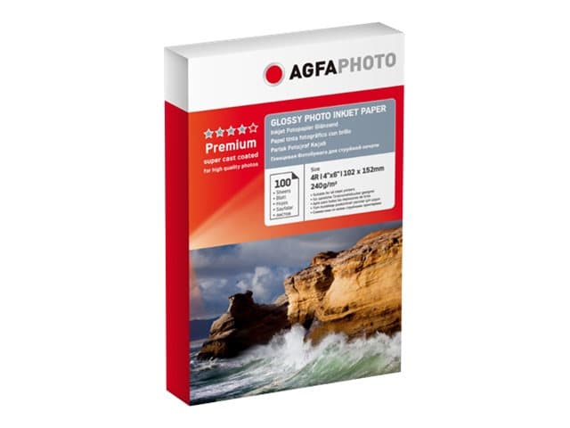 AgfaPhoto - Blank - 100 x 150 mm - 240 g/m² - 100 ark kartong - fotopapper