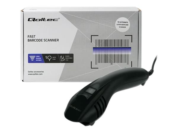 Qoltec - Streckkodsskanner - handhållen - 300 skanning/sek - avkodad - USB