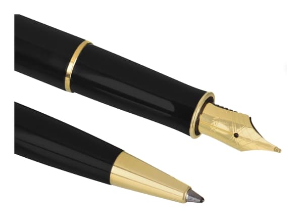 Parker SONNET, Svart, Guld, 2 styck, Kulspetspenna + reservoarpenna