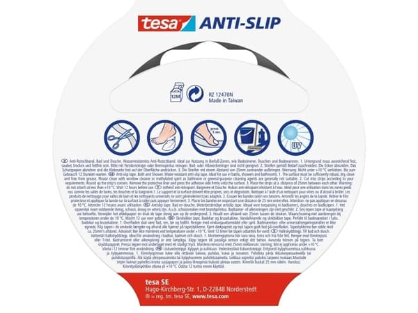 TESA 55533-00000-11, Sklisikker badematte, Voksne, Gjennomsiktig, PVC, 25 mm, 5000 mm