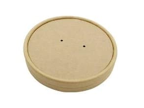 Paplåg Ø96 mm Plast på indersiden Brun til Soup-To-Go bæger 25/35/50 cl,20 ps x 25 stk/krt