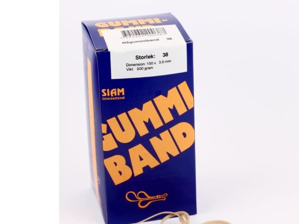 Gummibånd nr. 38 150x3,0mm natur (500g)