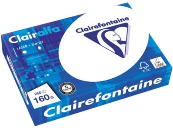 Clairefontaine Clairalfa 2618C Universellt skrivarpapper kontorspapper DIN A4 160 gm² 250 ark högvitt