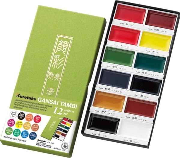 Gansai Tambi Aquarel akvarellfärger, 12 färger