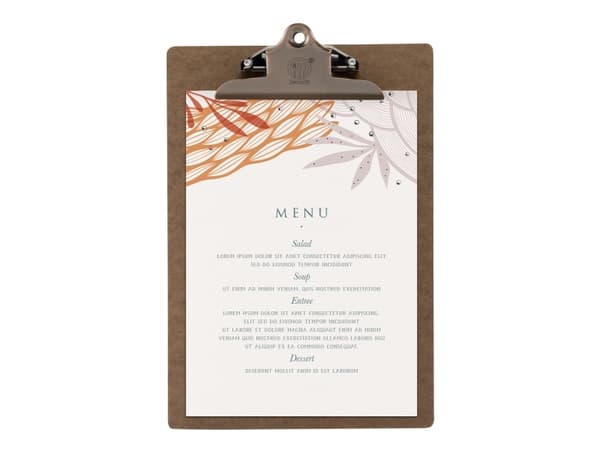 Menukortholder Securit Clipboard 23x34 cm brun,stk