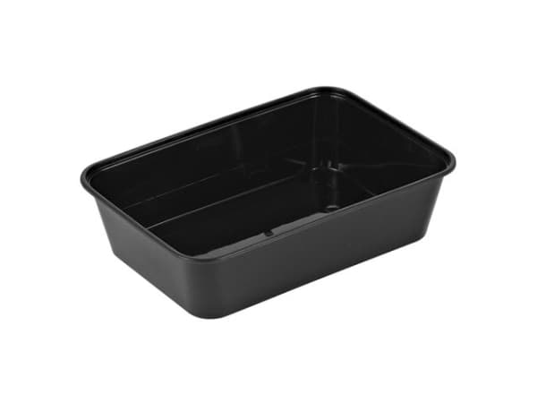 Bakke 650 ml 175x120x45 mm Nudelbakke til Microovn PP Sort,10 ps x 50 stk/krt