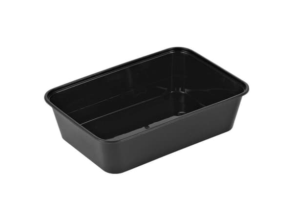 Bakke 650 ml 175x120x45 mm Nudelbakke til Microovn PP Sort,10 ps x 50 stk/krt