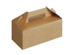 Kuljetuslaatikot 228x122x97 mm med Håndtag Kraft Brun,125 stk/krt