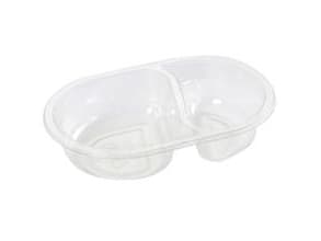 Bakke 2-rum 275/155 ml 176x116x40 mm Oval APET Klar,900 stk/krt