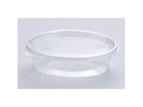 Salatbakke Clearshow 150 ml 150x112x31 mm oval Hængslet låg RPET Klar,16 pk x 50 stk/krt