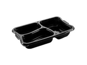 Bakke 3-rum 3265-3A 500/325/270 ml 265x162x45 mm CPET Sort,348 stk/krt