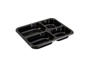 Bakke 4-rum 2227-4C 205/225/270/370 ml 227x178x43 mm CPET Sort,228 stk/krt