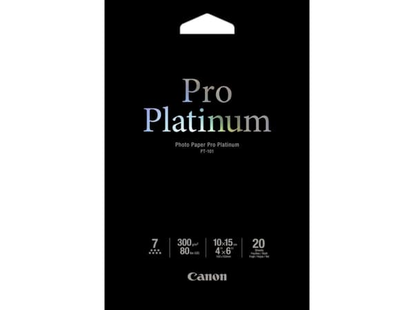 Canon Photo Paper Pro Platinum - 100 x 150 mm - 300 g/m² - 20 ark fotopapir - for PIXMA iP3600, MP240, MP480, MP620, MP980