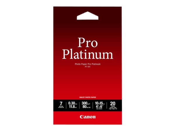 Canon Photo Paper Pro Platinum - 100 x 150 mm - 300 g/m² - 20 ark fotopapir - for PIXMA iP3600, MP240, MP480, MP620, MP980