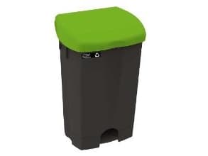 Pedalspand Nordic Recycle 50 ltr. sort med grøn låg