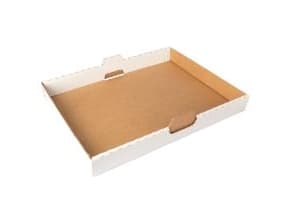 Kuljetuslaatikko 432x301x47xmm Ruskea/valkoinen neutraali sopii ½ kakkukoriin,25 kpl/krt