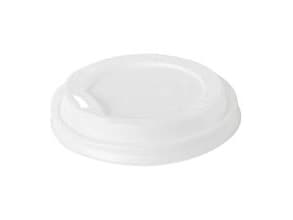 Plastlock Ø80 mm högt CPLA naturvitt biologiskt nedbrytbart för kaffekoppar,20 pk x 40 pk/krt