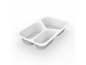 Bakke 3-rum 1/4 GN 210/380/500 ml 265x162x45 mm PP Hvid,225 stk/krt