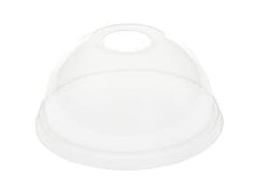 Plastlåg Cristal Kuppel med Hul til sugerør RPET Klar,20 x 50 stk/krt