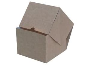 Burgerbox 135x135x105 mm 4-punkts q-lock Kraft Brun/vit,100 st/krt
