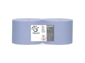 Aftørringsrulle Industri Papernet 2-lag Perfo. Ø27.5xB21.5cmxL360m Genbrug Blå,2 rl/krt