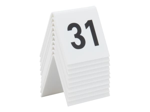 Securit® bordnumre 31-40 i hård hvid akryl