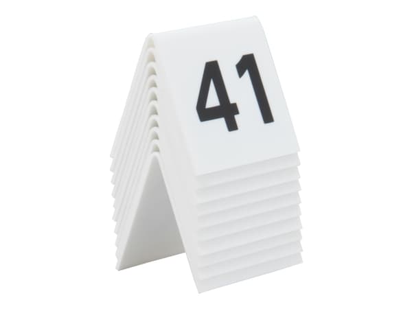 Securit® bordnumre 41-50 i hård hvid akryl