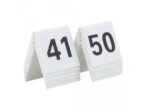 Securit® bordnumre 41-50 i hård hvid akryl