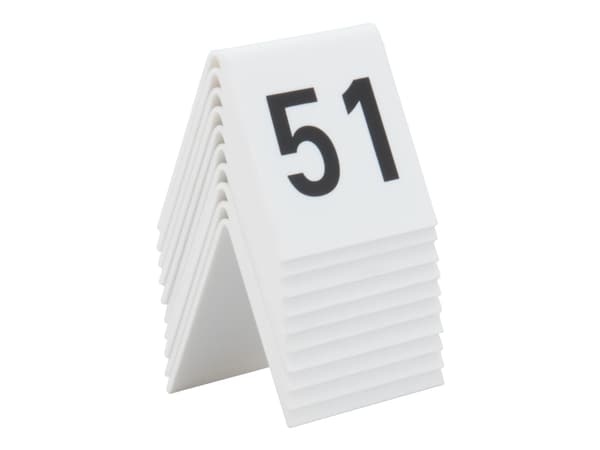 Securit® bordnumre 51-60 i hård hvid akryl
