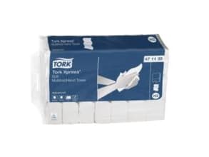 Håndklædeark Tork Xpress H2 Multifold 2-lag 21.3x23.4 cm Nyfiber FSC,20 pk x 190 stk/krt