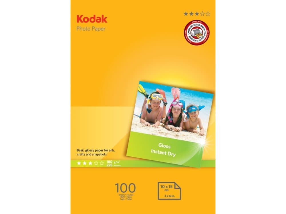 Kodak - Blank - 225 mikron - gul - 100 x 150 mm - 180 g/m² - 100 ark fotopapper