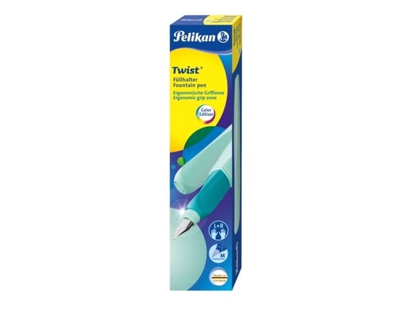 Pelikan Twist, Mintfärgad, Påfyllning med bläckpatronssystem, Blå, Ambidextrous, 1 styck