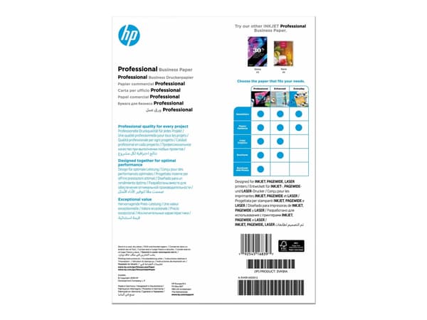 HP Professional Glossy Paper - Blank - A4 (210 x 297 mm) - 180 g/m² - 150 ark fotopapir - for Deskjet 15XX, Ink Advantage 27XX; Officejet 80XX, 9012;