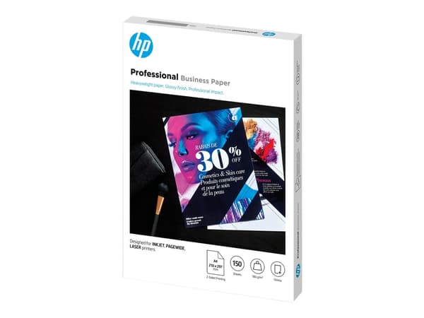 HP Professional Glossy Paper - Blank - A4 (210 x 297 mm) - 180 g/m² - 150 ark fotopapir - for Deskjet 15XX, Ink Advantage 27XX; Officejet 80XX, 9012;
