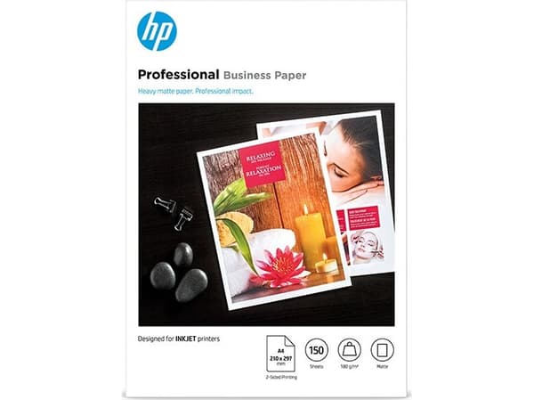 HP Professional - Matt - A4 (210 x 297 mm) - 180 g/m² - 150 ark fotopapir - for Deskjet 15XX, Ink Advantage 27XX; Officejet 80XX, 9012; Photosmart B1