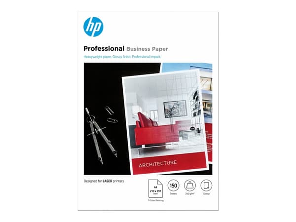 HP Professional Glossy Paper - Blank - A4 (210 x 297 mm) - 200 g/m² - 150 ark fotopapper - för Color LaserJet Enterprise MFP M480; LaserJet Managed F