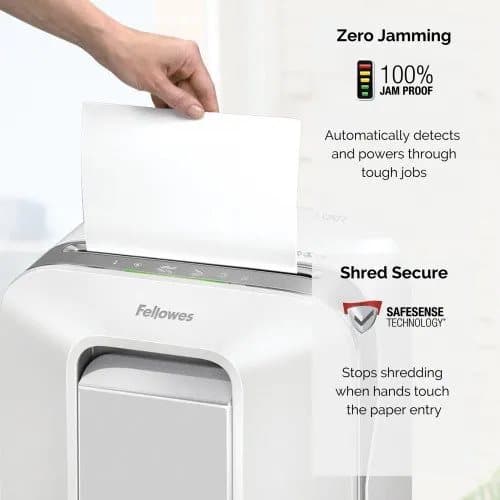 Fellowes Powershred LX201, Mikroleikkaava, 23 cm, 2 x 12 mm, 22 L, Kosketus, 4 renkaita