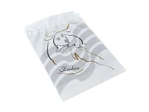 Hygiejnepose Frøken 245x350 mm 35 my med Hul til krog 50% genbrugsplast Hvid/Grå,100 stk/pk